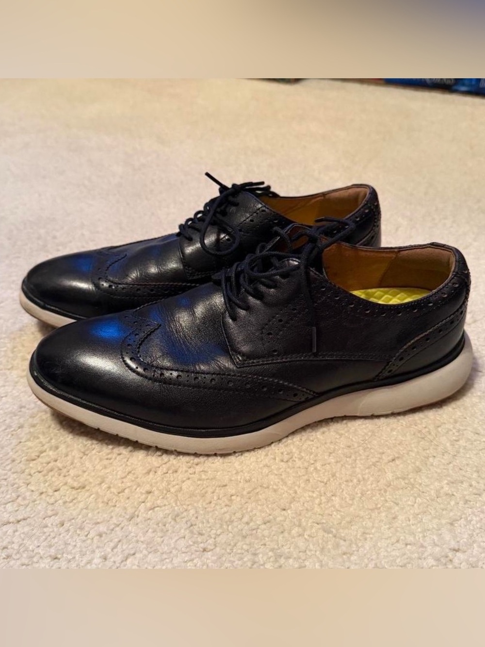 Men's Black Leather Wingtip Oxford Shoes